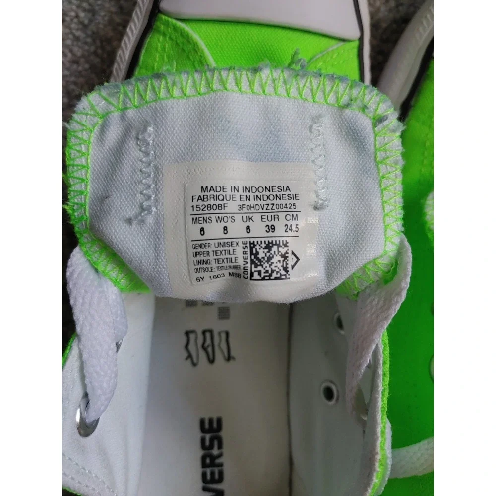 Converse Chuck Taylor All Star Classic Low Top Sneaker 6M 8W Neon Lime Green EUC - Picture 2 of 10